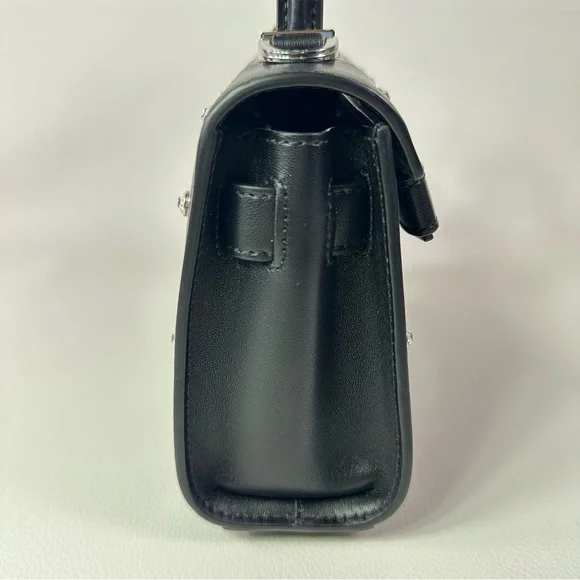 NEW! Versace Crystal Medusa 95 Studded Top Handle Shoulder Bag Black Lamb - Picture 9 of 11